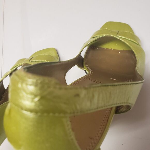 Tahari Women's Neon Green Slip On Open Toe Cut Out Stiletto Shoe Sz 8.5 M PO F - Picture 3 of 14